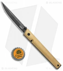 CRKT CEO Liner Lock Blade HQ Exclusive Knife Brass (3.11" Black Stonewash D2) -Kershaw Sales Shop CRKT Brass CEO LL Black SW BHQ 113987 jr bottlecap