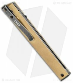 CRKT CEO Liner Lock Blade HQ Exclusive Knife Brass (3.11" Black Stonewash D2) -Kershaw Sales Shop CRKT Brass CEO LL Black SW BHQ 113987 jr side