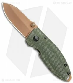CRKT Burnley Desert Warrior Squid Knife Green Micarta (2.25" Copper D2)