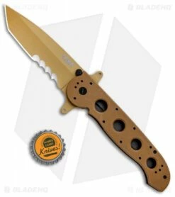 CRKT Carson M16-14DSFG Tanto Flipper Knife Desert Tan G-10 (3.875" Serr) -Kershaw Sales Shop CRKT Carson M16 14DSFG Tanto Desert Tan Serr BHQ 4980 jr bottlecap