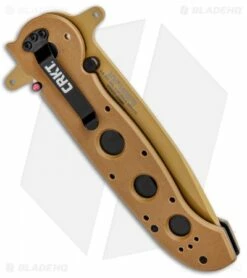 CRKT Carson M16-14DSFG Tanto Flipper Knife Desert Tan G-10 (3.875" Serr) -Kershaw Sales Shop CRKT Carson M16 14DSFG Tanto Desert Tan Serr BHQ 4980 jr side