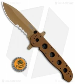 CRKT Carson M21-14DSFG Special Forces Flipper Knife Tan G-10 (3.875" Serr) -Kershaw Sales Shop CRKT Carson M21 14DSFG Special Forces Flipper Tan G 10 Serr BHQ 4983 jr 1 bottlecap