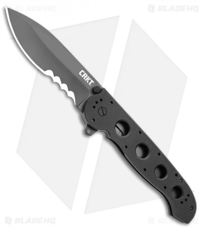 CRKT Carson M21-14G Big Dog Flipper Knife Black G-10 (3.875" Black Serr) 1 CRKT Carson M21-14G Big Dog Flipper Knife Black G-10 (3.875" Black Serr)