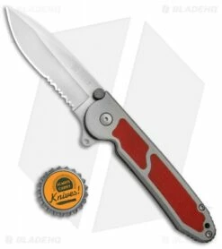 CRKT Carson M18-12R Liner Lock Folding Knife Red G-10 (3.2" Satin) -Kershaw Sales Shop CRKT Carson Red G 10 Serr M18 12R BHQ 68534 jr bottlecap 2