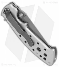 CRKT Crawford Kasper Professional Liner Lock Knife Silver (3.75" Gray Serr) 7728 -Kershaw Sales Shop CRKT Crawford Kasper Professional LL Silver Gray Serr 7728 BHQ 75702 jr side