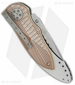 CRKT Elishewitz E-Lock Folding Knife Bronze (3.9" Satin Serr) 7333 -Kershaw Sales Shop CRKT Elishewitz E Lock bronze satin serr 7333 BHQ 0477 er side
