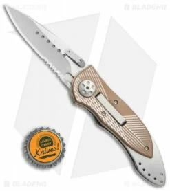 CRKT Elishewitz E-Lock Folding Knife Bronze (3.9" Satin Serr) 7333 -Kershaw Sales Shop CRKT Elishewitz E Lock bronze satin serr 7333 BHQ 0477 er size