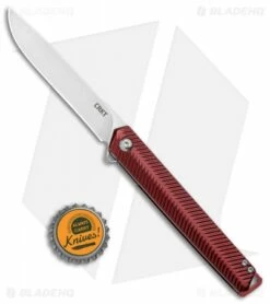 CRKT Ken Onion Stylus Spring Assisted Flipper Knife Maroon (3.1" Satin) K820BXP -Kershaw Sales Shop CRKT Ken Onion Stylus Assisted Flipper Maroon Satin K820BXP BHQ 124716 jr bottlecap