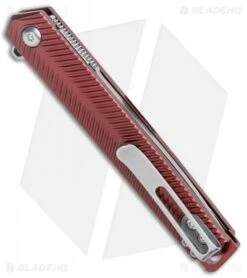 CRKT Ken Onion Stylus Spring Assisted Flipper Knife Maroon (3.1" Satin) K820BXP -Kershaw Sales Shop CRKT Ken Onion Stylus Assisted Flipper Maroon Satin K820BXP BHQ 124716 jr side
