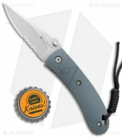 CRKT Lightfoot Urban Shark Liner Lock Knife Gray (2.5" Satin Serr) -Kershaw Sales Shop CRKT Lightfoot Urban Shark LL Gray Satin Serr LUS 11 BHQ 75703 jr bottlecap