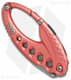 CRKT Lumabiner Pink Liner Lock Knife W/ L.E.D Light (1.6" Bead Blast) -Kershaw Sales Shop CRKT Lumabiner Pink LED light bb BHQ 69069 er side