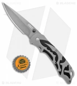 CRKT Lerch Moxie Knife Gray/Black Spring Assisted (3.29" Grey Plain) 1102 -Kershaw Sales Shop CRKT Merch Moxie Gray Black SA Grey Plain 1102 BHQ 18527 jr bottlecap