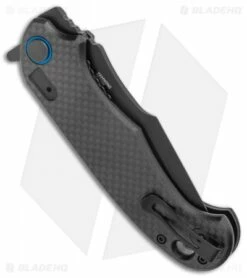 CRKT PSD Liner Lock Spring Assisted Knife Black G-10 / CF (3.6" Black Serr) -Kershaw Sales Shop CRKT PSD CF G 10 Base LL DP Black BHQ 138951 jr side