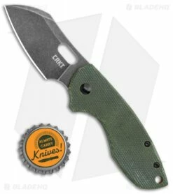 CRKT Pilar Exclusive Frame Lock Knife Green Micarta (2.4" Smokewash D2) -Kershaw Sales Shop CRKT Pilar FL Green Micarta Smokewash D2 BHQ 113627 jr bottlecap