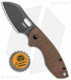 CRKT Pilar Frame Lock Knife Brown Linen Micarta BHQ Exclusive (2.4" Smokewash) -Kershaw Sales Shop CRKT Pilar FL Linen Micarta Smokewash BHQ 113629 jr bottlecap