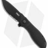 CRKT Prowess Drop Point Liner Lock Flipper Knife (3.36" Black Serr) K290KKS