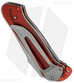CRKT Rollock Pocket Knife Red Translucent (2.25" Polish Serr) 5212R -Kershaw Sales Shop CRKT Rollock Red Translucent Polish Serr 5212R BHQ 68539 jr side