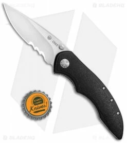 CRKT Ruger Knives High-Brass Spring Assisted Knife Black (3.2" Satin Serr) R2601 -Kershaw Sales Shop CRKT Ruger High Brass SA Black Satin Serr R2602 BHQ 76861 jr bottlecap
