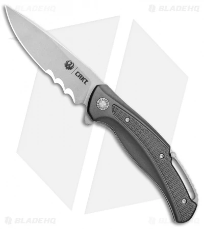 CRKT Ruger Knives Windage Liner Lock Knife Black Aluminum (3.78" SW Serr) R2402 1 CRKT Ruger Knives Windage Liner Lock Knife Black Aluminum (3.78" SW Serr) R2402