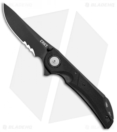 CRKT Seismic Deadbolt Lock Knife Black G-10 (4" Black Serr) 5401K 1 CRKT Seismic Deadbolt Lock Knife Black G-10 (4" Black Serr) 5401K