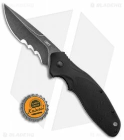 CRKT Shenanigan Spring Assist Knife Black/Veff Serration (3.4" Black SW) K800KKP -Kershaw Sales Shop CRKT Shenanigan LL Black Black SW Veff Serr K800KKP BHQ 124724 jr bottlecap