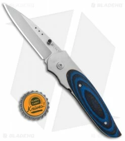 CRKT Viele Wasp Liner Lock Knife Black/Blue G-10 (2.8" Bead Blast) 8002 -Kershaw Sales Shop CRKT Viele Wasp LL Black Blue G 10 BB 8002 BHQ 87016 jr bottlecap