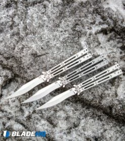 Hom Design Basilisk-R Titanium Balisong Butterfly Knife (4.6" Satin) CF Spacers -Kershaw Sales Shop Chris Reeve Large Sebenza 21 Insingo Knife w Carbon Fiber Inlays SW BHQ 16729 kp dirty snow web 2