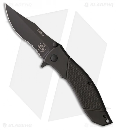 Combative Edge Draco D1 Spring Assisted Knife Black (3.5" Black Serr) 1 Combative Edge Draco D1 Spring Assisted Knife Black (3.5" Black Serr)