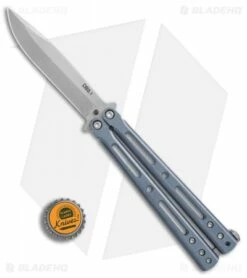 DogBite Knives DB3.1 Balisong Butterfly Knife Blue Ti (4" Stonewash) -Kershaw Sales Shop DogBite Knives DB3 1 blue ti sw 440c BHQ 74385 er bottlecap