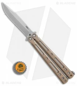 DogBite Knives DB3.1 Balisong Butterfly Knife Bronze/Gold Ti (4" Stonewash) -Kershaw Sales Shop DogBite Knives DB3 1 bronze gold ti sw 440c BHQ 74387 er bottlecap
