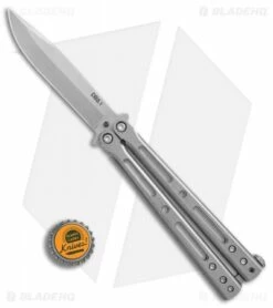 DogBite Knives DB3.1 Balisong Butterfly Knife Gray Ti (4" Stonewash) -Kershaw Sales Shop DogBite Knives DB3 1 gray ti sw 440c BHQ 35283 er bottlecap