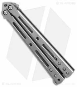 DogBite Knives DB3.1 Balisong Butterfly Knife Gray Ti (4" Stonewash) -Kershaw Sales Shop DogBite Knives DB3 1 gray ti sw 440c BHQ 35283 er spine