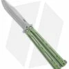 DogBite Knives DB3.1 Balisong Butterfly Knife Green Titanium (4" Stonewash)