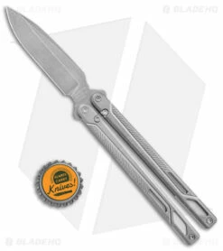 EOS Serpent Balisong Butterfly Knife Gray Titanium (4" Stonewash) -Kershaw Sales Shop EOS SW Serpent Butterfly SW BHQ 111062 jr bottlecap