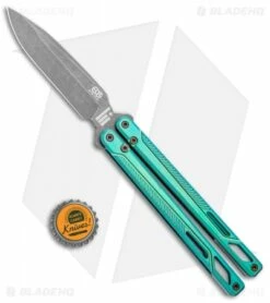 EOS Serpent Balisong Butterfly Knife Antique Green Ti (4.1" Stonewash) -Kershaw Sales Shop EOS Serpent Balisong Ti Antique Green BHQ 91917 jr bottlecap