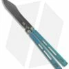 EOS Trident Balisong Butterfly Knife Antique Green Ti (4.5" Black DLC)