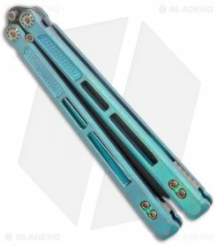 EOS Trident Balisong Butterfly Knife Antique Green Ti (4.5" Black DLC) -Kershaw Sales Shop EOS Trident Balisong Butterfly Antique Green Ti DLC BHQ 120716 jr side