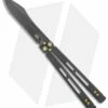 EOS Trident Balisong Butterfly Knife Black & Gold Ti (4.5" Black DLC)