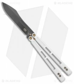 EOS Trident Balisong Butterfly Knife Stormtrooper White Ti (4.5" Black DLC)