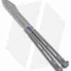 EOS Trident Balisong Butterfly Knife Gray Titanium W/ Purple (4.5" SW S30V)