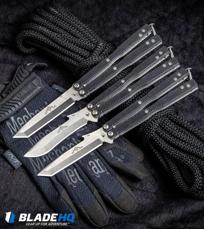 Emerson CQC-7 Tactical Balisong Butterfly Knife Black G-10 (3.8" Stonewash) 5 Emerson CQC-7 Tactical Balisong Butterfly Knife Black G-10 (3.8" Stonewash) - Image 5