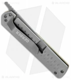 Gerber Ayako Frame Lock Knife Green Aluminum (3.5" Gray) 30-001690 -Kershaw Sales Shop Gerber Ayako FL Green Aluminum Gray 30 001690 BHQ 105513 jr side