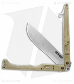 Gerber Doubledown QuadLock Folding Machete Knife Green (6.8" Stonewash) -Kershaw Sales Shop Gerber Doubledown QuadLock Knife Green 6.75 Stonewash 30 001533N BHQ 105511 LS Opening