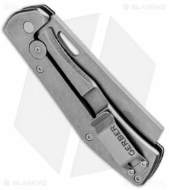 Gerber FlatIron Cleaver Frame Lock Knife Dark Gray Aluminum (3.5" Stonewash) 6 Gerber FlatIron Cleaver Frame Lock Knife Dark Gray Aluminum (3.5" Stonewash) -Kershaw Sales Shop Gerber FlatIron Cleaver FL Black Aluminum SW 30 001494 BHQ 81134 jr side
