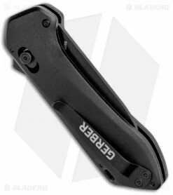 Gerber Highbrow Compact A/O Spring Assisted Knife Black (2.8" Onyx) -Kershaw Sales Shop Gerber Highbrow Compact A O SA Black Onyx 30 001524N BHQ 94153 jr side