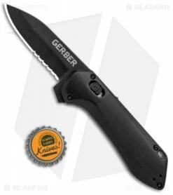 Gerber Highbrow Compact A/O Spring Assisted Knife Black (2.8" Onyx Serr) -Kershaw Sales Shop Gerber Highbrow Compact A O SA Black Onyx Serr 30 001525N BHQ 94155 jr bottlecap