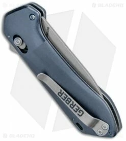 Gerber Highbrow Compact A/O Spring Assisted Knife Blue (2.8" Stonewash) -Kershaw Sales Shop Gerber Highbrow Compact A O SA Blue SW 30 001520N BHQ 94151 jr side