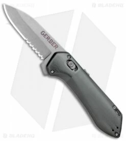 Gerber Highbrow Compact A/O Spring Assisted Knife Gray (2.8" Stonewash Serr)