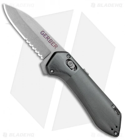 Gerber Highbrow Compact A/O Spring Assisted Knife Gray (2.8" Stonewash Serr) 1 Gerber Highbrow Compact A/O Spring Assisted Knife Gray (2.8" Stonewash Serr)