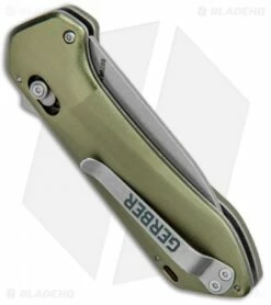 Gerber Highbrow Compact Spring Assisted Knife Green (2.8" Stonewash) -Kershaw Sales Shop Gerber Highbrow Compact A O SA Green SW 30 001526N BHQ 94156 jr side